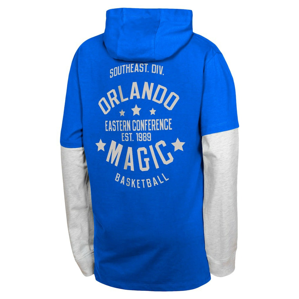 Blue Orlando Magic Youth Small Ball Long Sleeve Hoodie T-Shirt | NBA