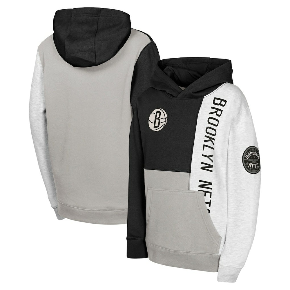 Black Brooklyn Nets Youth Splash Pullover Hoodie | NBA