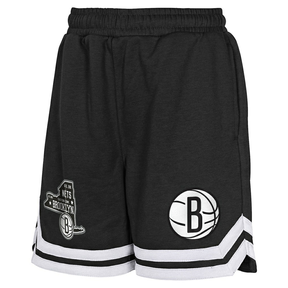 Black Brooklyn Nets Youth Teardrop Fleece Shorts | NBA