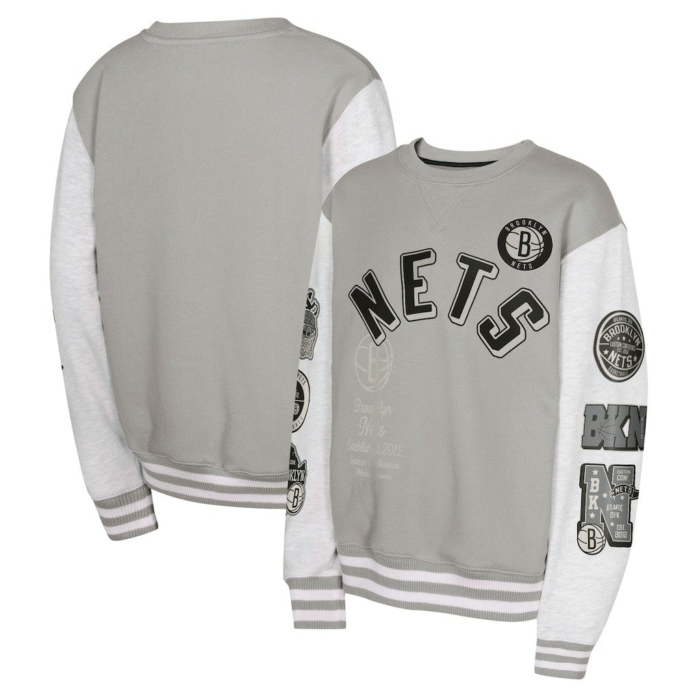 Gray Brooklyn Nets Youth Star Treatment Pullover Sweatshirt | NBA