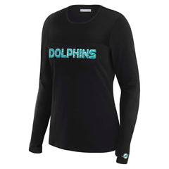 Miami Dolphins WEAR by Erin Andrews x Gracie Hunt Women's Mesh Panel Long Sleeve T-Shirt | NFL New
