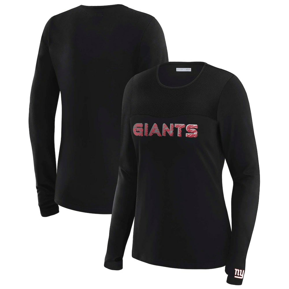 New York Giants WEAR by Erin Andrews x Gracie Hunt Women's Mesh Panel Long Sleeve T-Shirt | NFL Online
