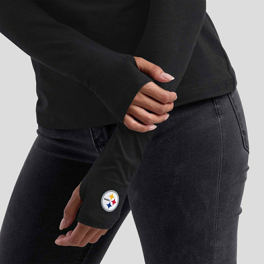 Pittsburgh Steelers WEAR by Erin Andrews x Gracie Hunt Women's Mesh Panel Long Sleeve T-Shirt | NFL Near me