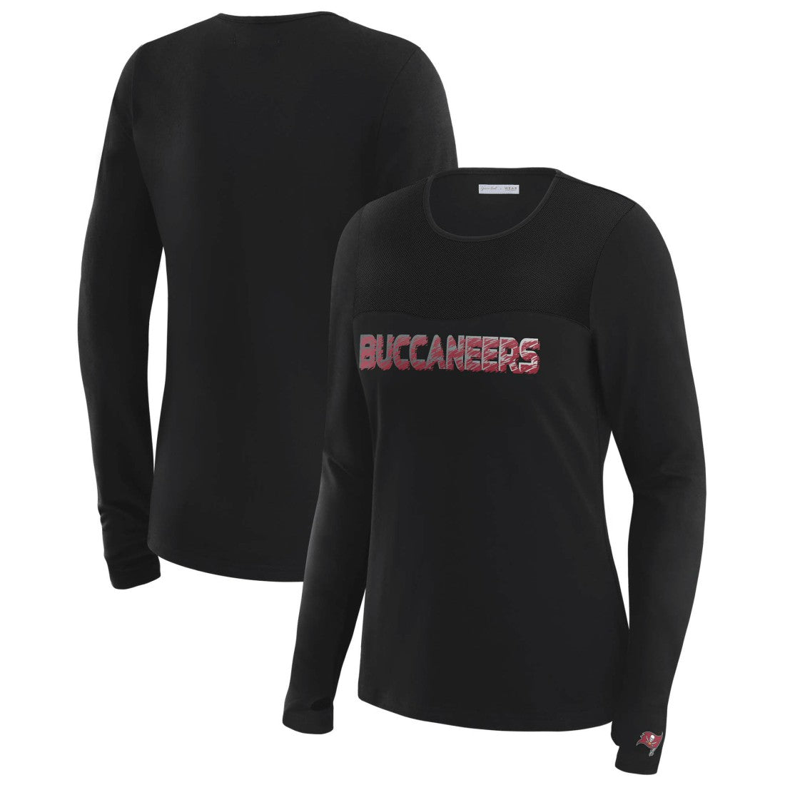 Tampa Bay Buccaneers WEAR by Erin Andrews x Gracie Hunt Women's Mesh Panel Long Sleeve T-Shirt | NFL Hot