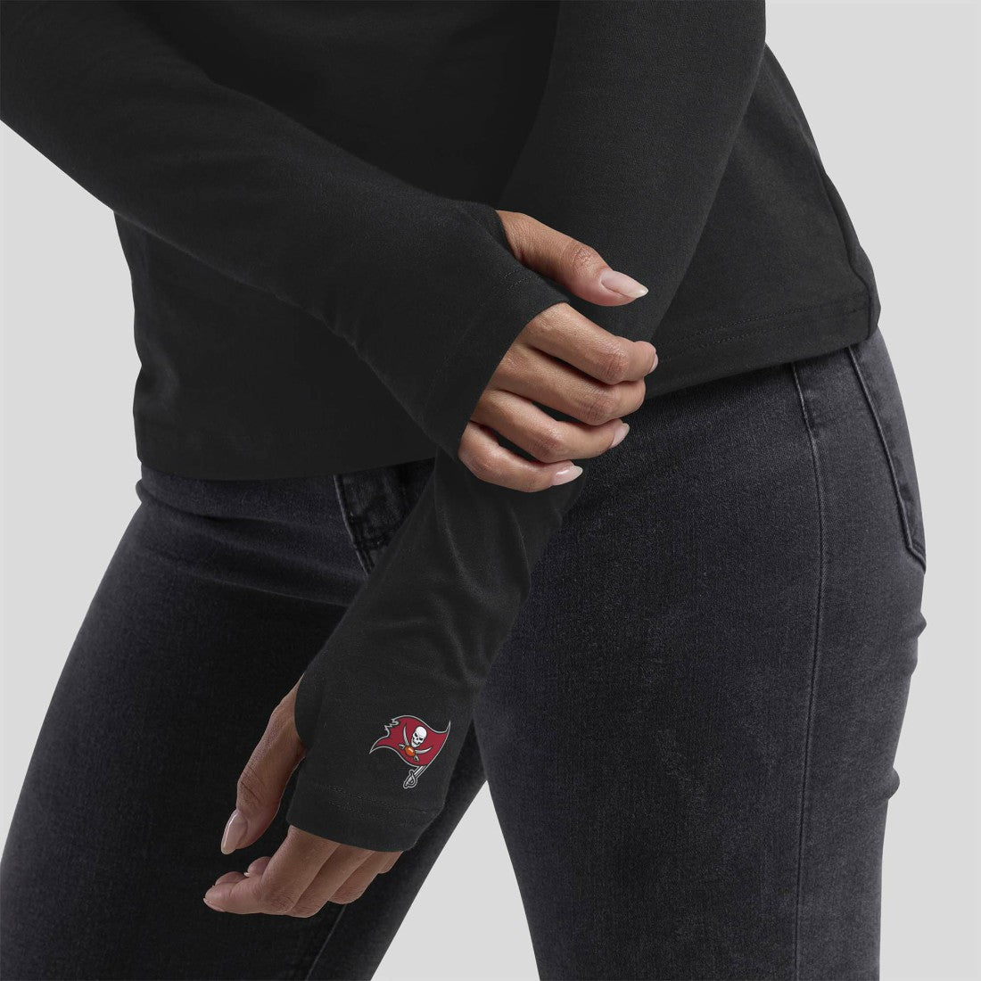 Tampa Bay Buccaneers WEAR by Erin Andrews x Gracie Hunt Women's Mesh Panel Long Sleeve T-Shirt | NFL Hot