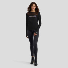 Baltimore Ravens WEAR by Erin Andrews x Gracie Hunt Women's Mesh Panel Long Sleeve T-Shirt | NFL Online