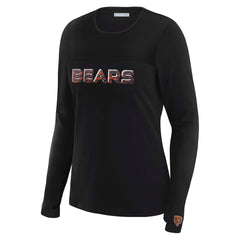Chicago Bears WEAR by Erin Andrews x Gracie Hunt Women's Mesh Panel Long Sleeve T-Shirt | NFL New
