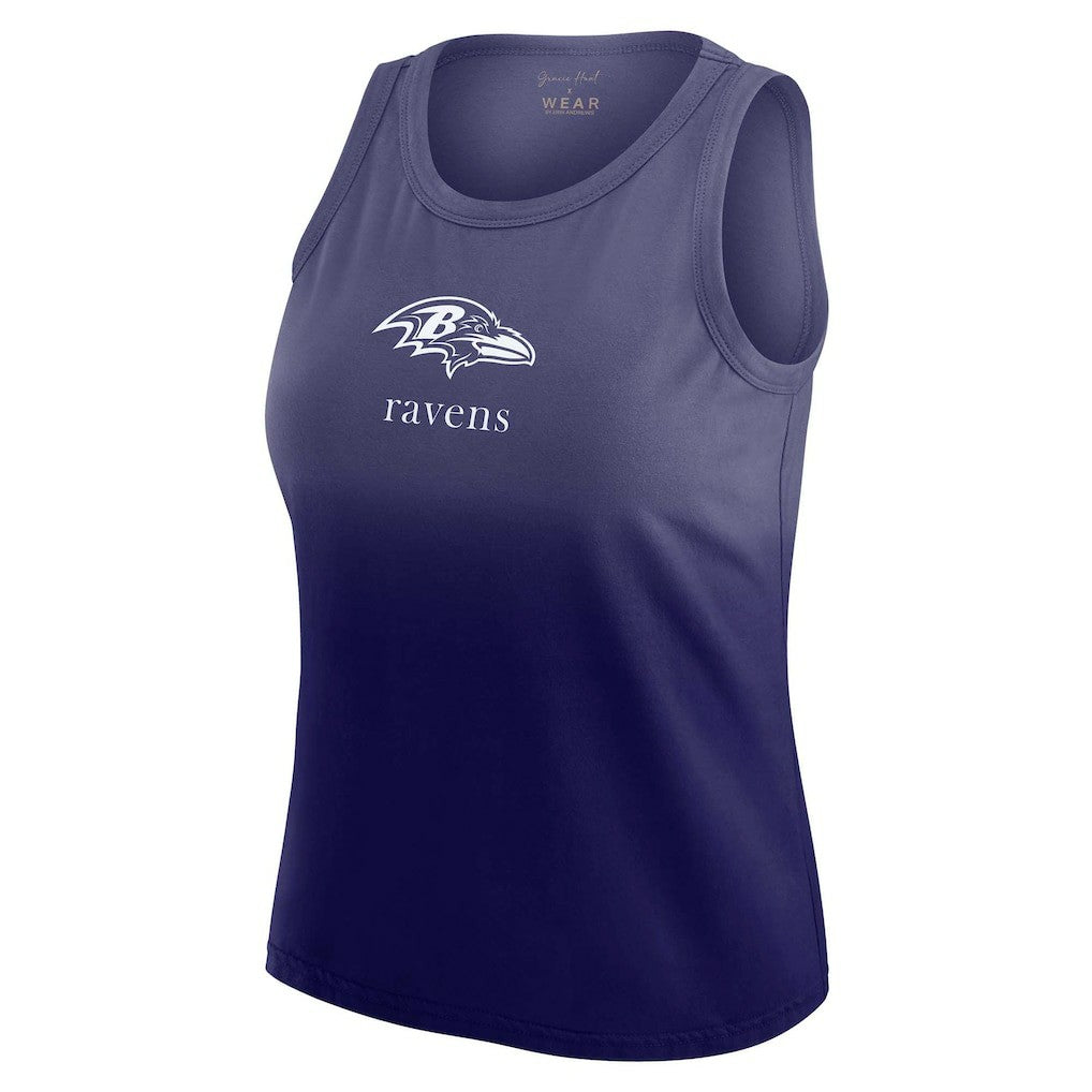 Baltimore Ravens WEAR by Erin Andrews x Gracie Hunt Women's Ombre Tank Top | NFL Outlet