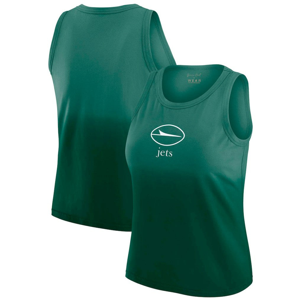 New York Jets WEAR by Erin Andrews x Gracie Hunt Women's Ombre Tank Top | NFL Hot