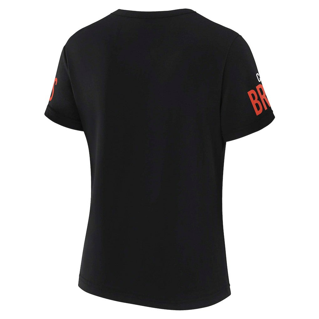 Cleveland Browns WEAR by Erin Andrews x Gracie Hunt Women's Draft Me Lace-Up T-Shirt | NFL On sale