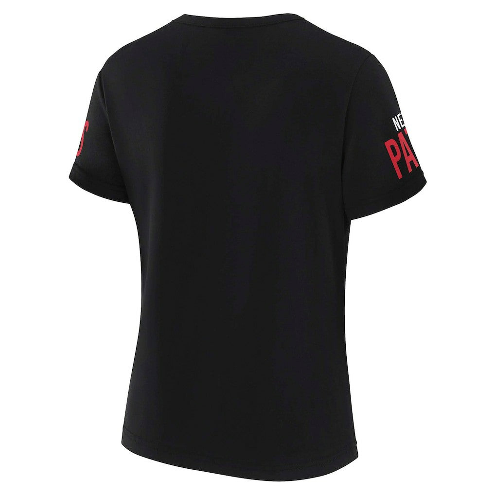 New England Patriots WEAR by Erin Andrews x Gracie Hunt Women's Draft Me Lace-Up T-Shirt | NFL Online