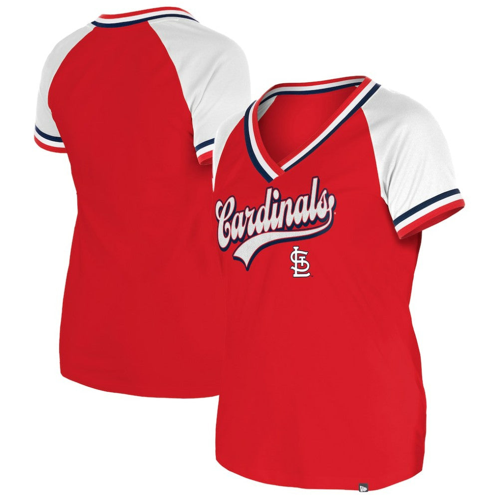 St. Louis Cardinals New Era Women's Gameday Raglan V-Neck T-Shirt - MLB T-shirts