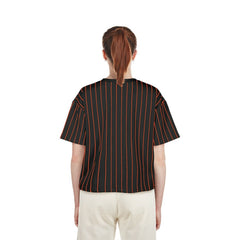 Baltimore Orioles New Era Women's Cooperstown Collection Multiplier Pinstripe Cropped T-Shirt - MLB T-shirts