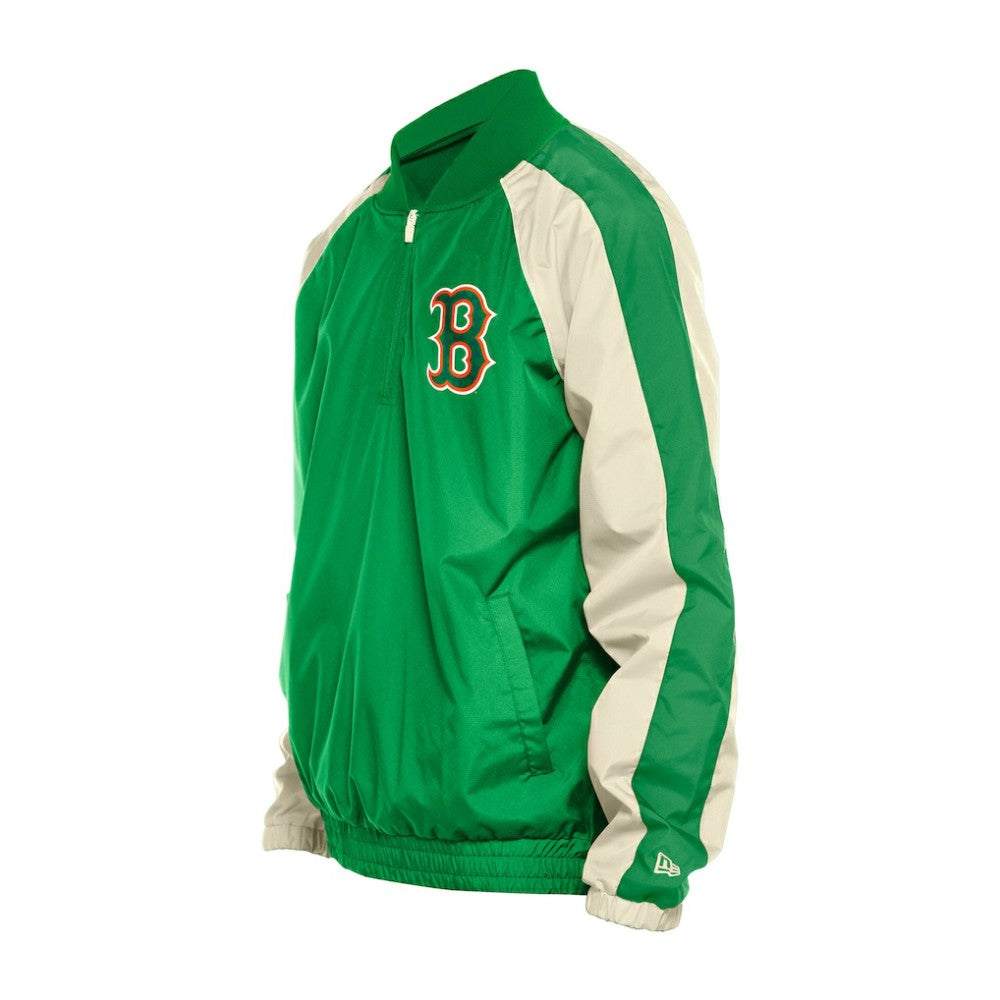 Boston Red Sox New Era St. Patrick's Day Ripstop Raglan Quarter-Zip Windbreaker - MLB Tops