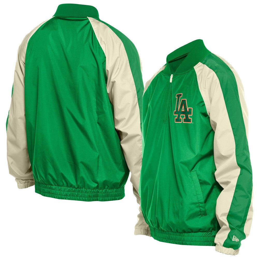Los Angeles Dodgers New Era St. Patrick's Day Ripstop Raglan Quarter-Zip Windbreaker - MLB Tops