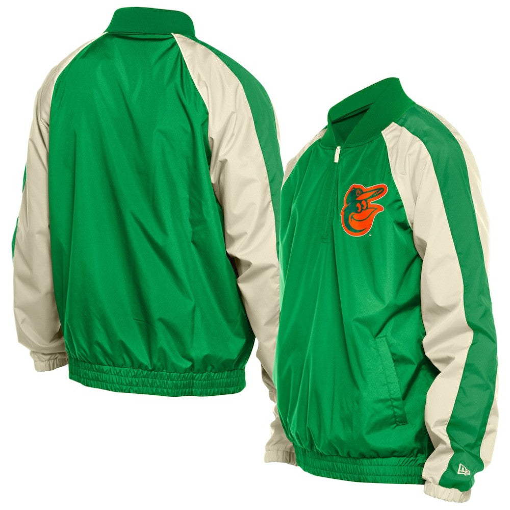 Baltimore Orioles New Era St. Patrick's Day Ripstop Raglan Quarter-Zip Windbreaker - MLB Tops