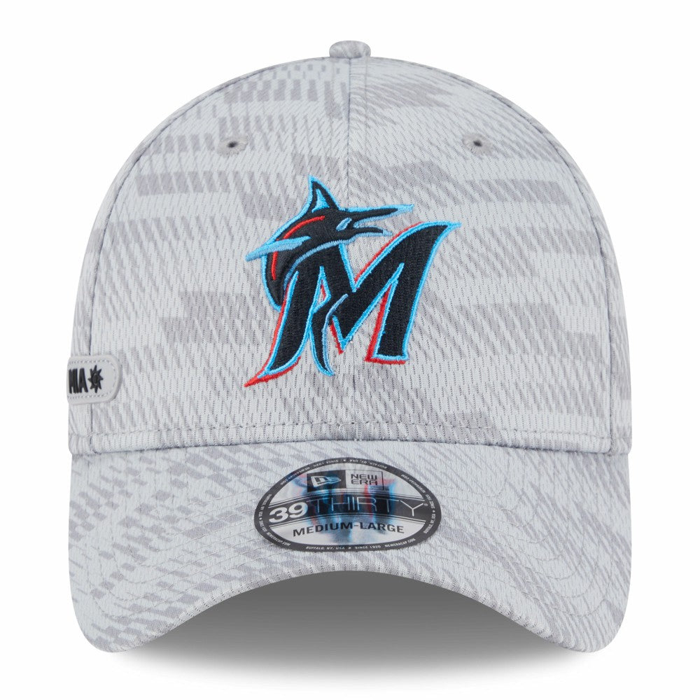 Miami Marlins New Era 2025 MLB Clubhouse 39THIRTY Flex Hat - MLB Hats
