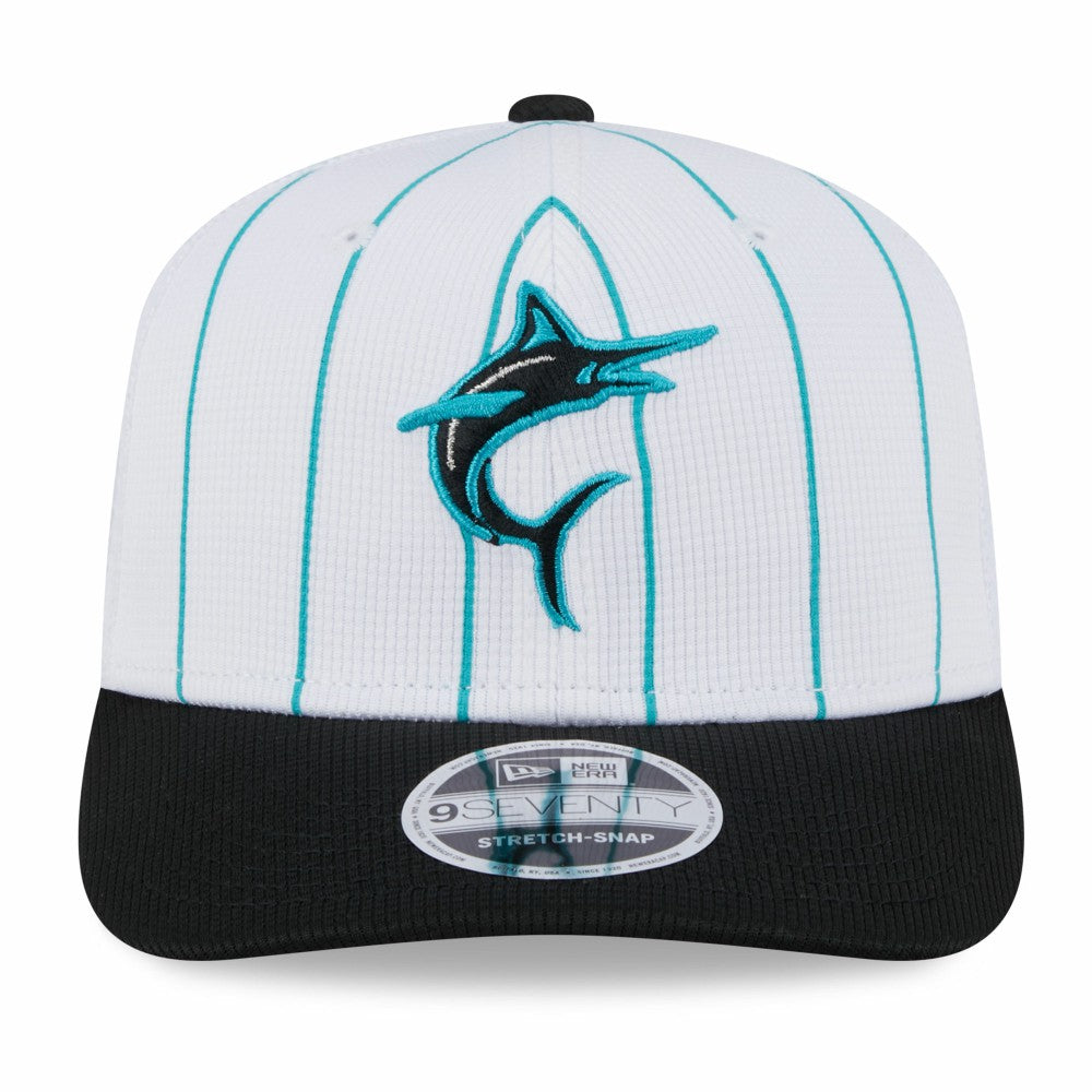 Miami Marlins New Era 2025 Batting Practice 9SEVENTY Stretch-Snap Trucker Hat - MLB Hats