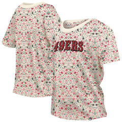 San Francisco 49ers Women's Glam Game Floral Scoop Neck T-Shirt | NFL Online