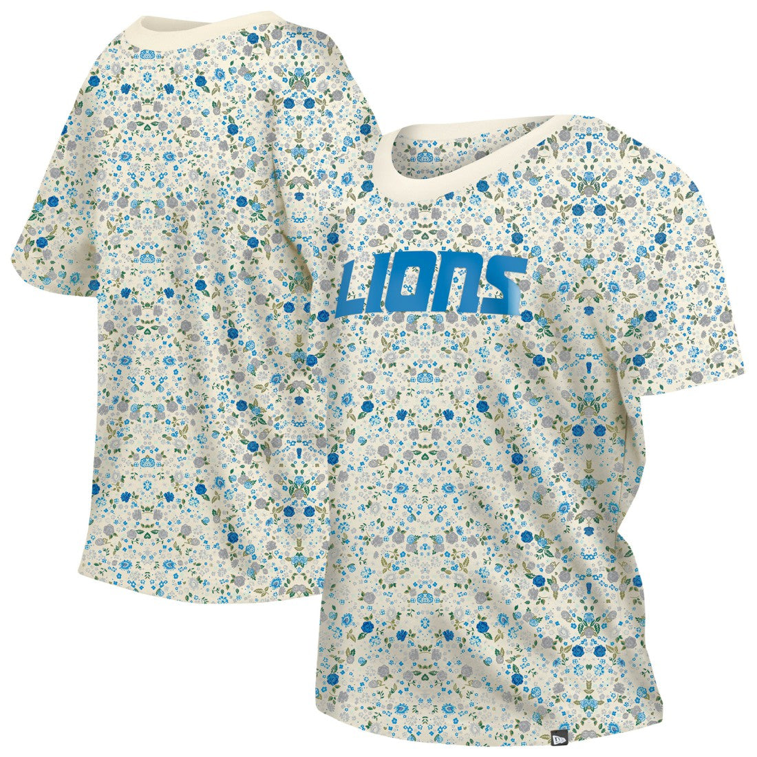 Detroit Lions Women's Glam Game Floral Scoop Neck T-Shirt | NFL Sale