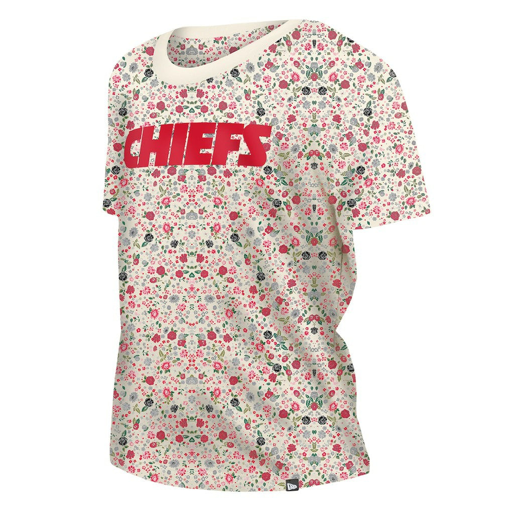 Kansas City Chiefs Women's Glam Game Floral Scoop Neck T-Shirt | NFL Outlet