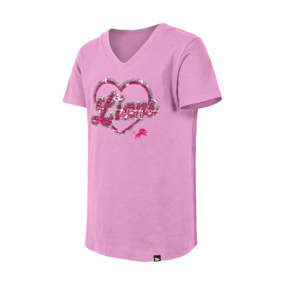 Detroit Lions Girls Youth Flip Sequins V-Neck T-Shirt | NFL Sale