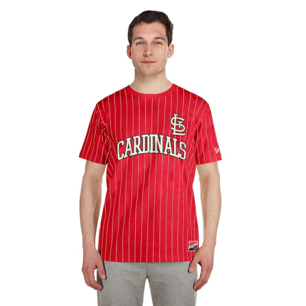 St. Louis Cardinals New Era Throwback Pinstripe T-Shirt - MLB T-shirts
