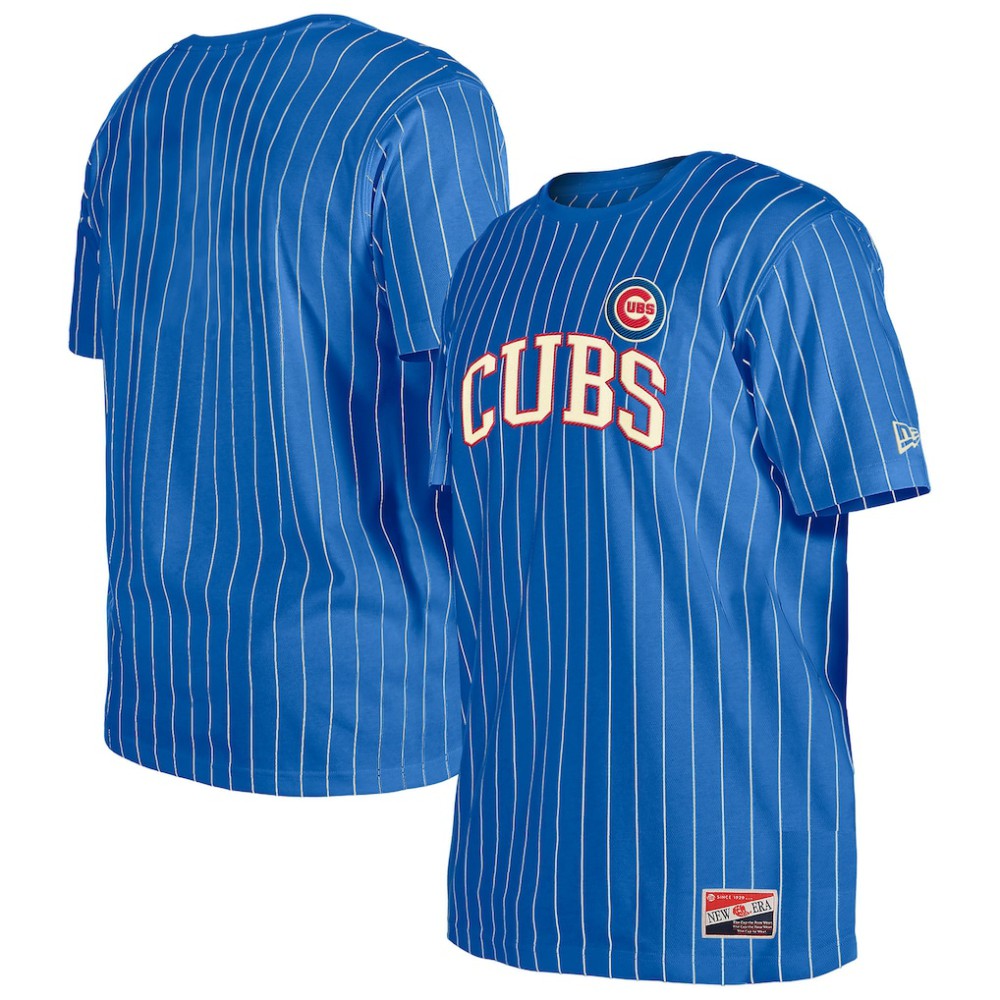 Chicago Cubs New Era Throwback Pinstripe T-Shirt - MLB T-shirts