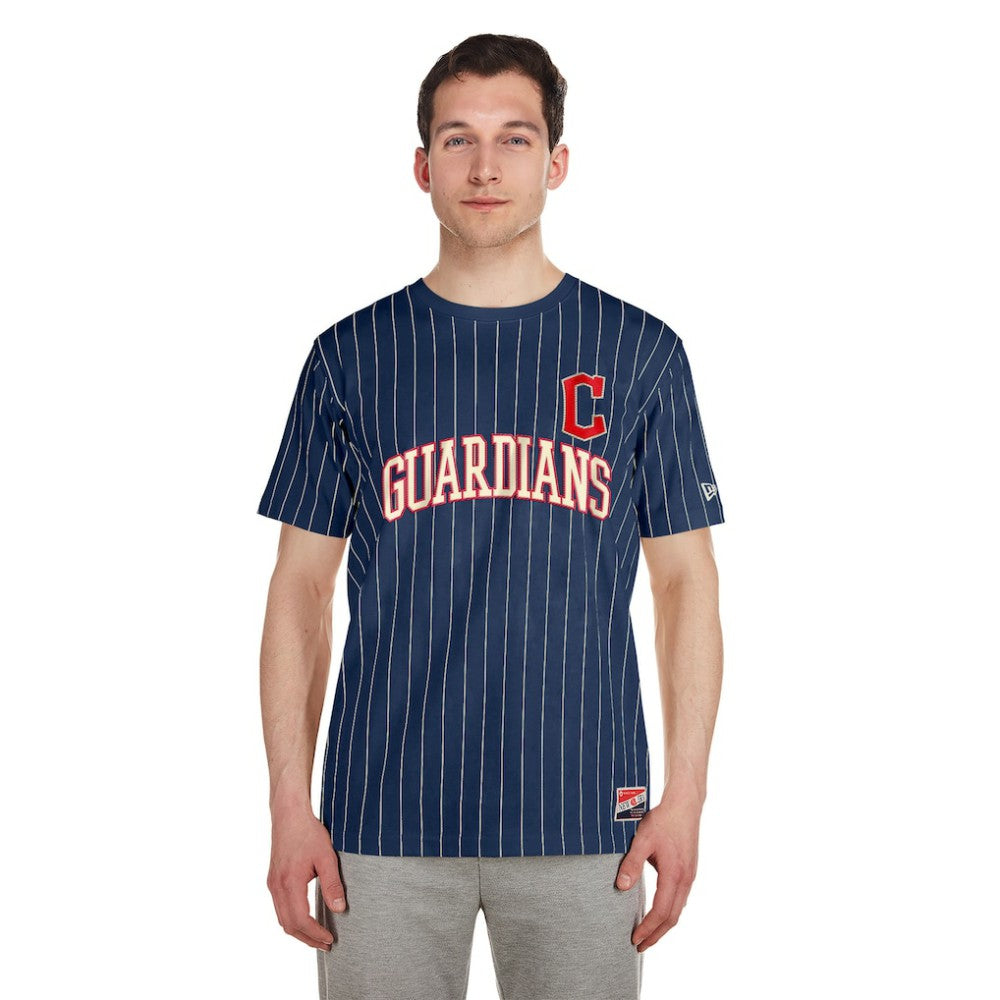 Cleveland Guardians New Era Throwback Pinstripe T-Shirt - MLB T-shirts
