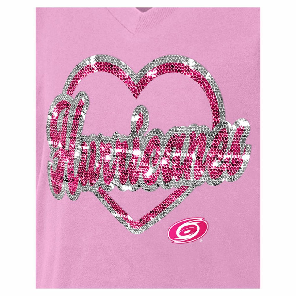 Carolina Hurricanes New Era Girl's Youth Flip Sequin V-Neck T-Shirt -  NHL T-shirts