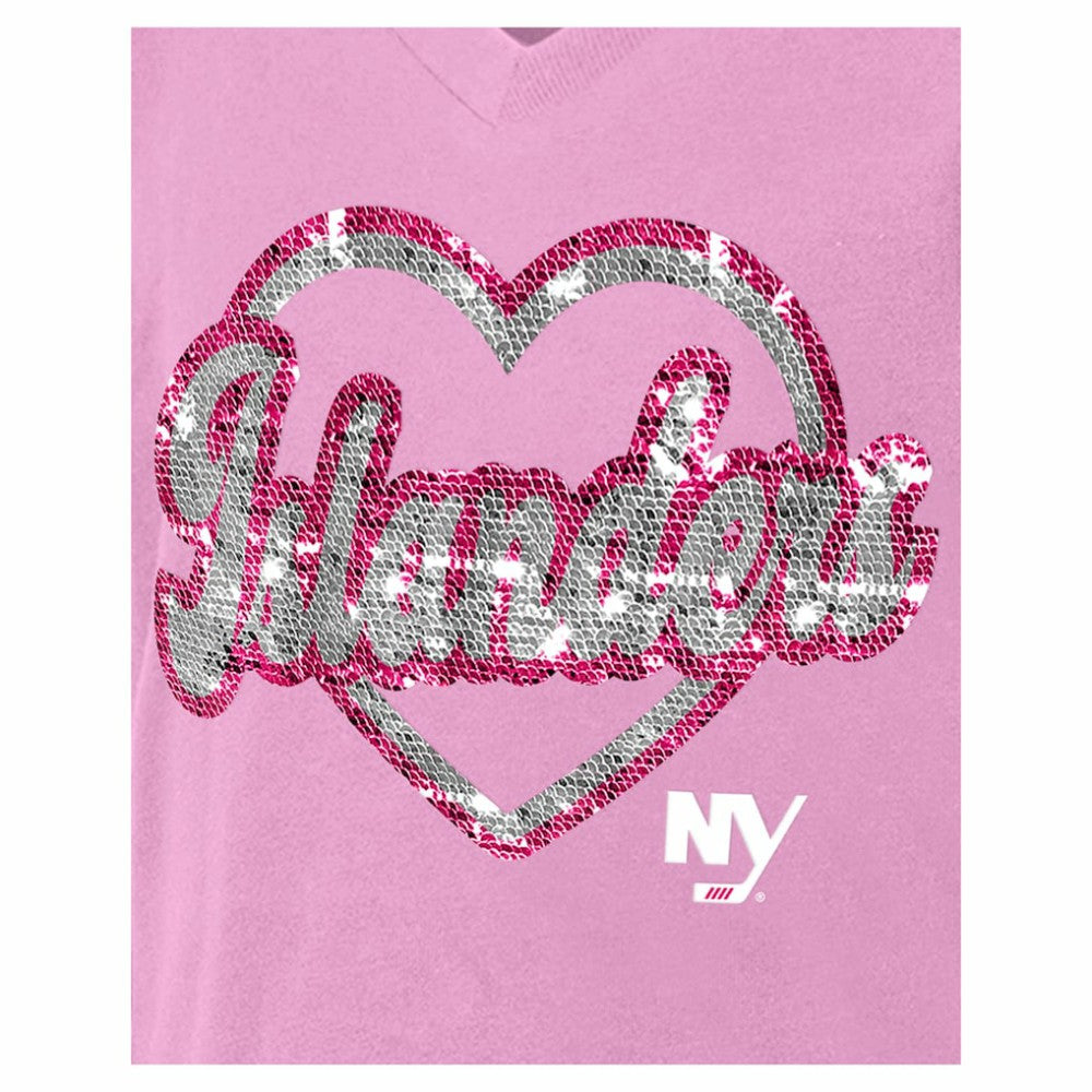 New York Islanders New Era Girl's Youth Flip Sequin V-Neck T-Shirt -  NHL T-shirts