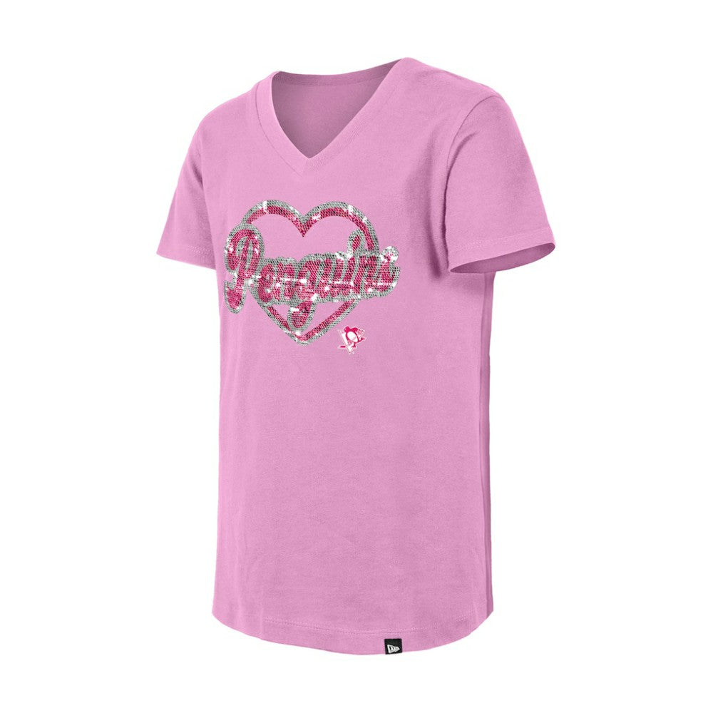 Pittsburgh Penguins New Era Girl's Youth Flip Sequin V-Neck T-Shirt -  NHL T-shirts