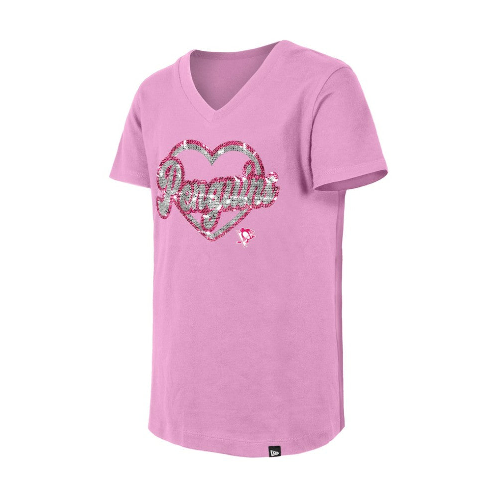 Pittsburgh Penguins New Era Girl's Youth Flip Sequin V-Neck T-Shirt -  NHL T-shirts
