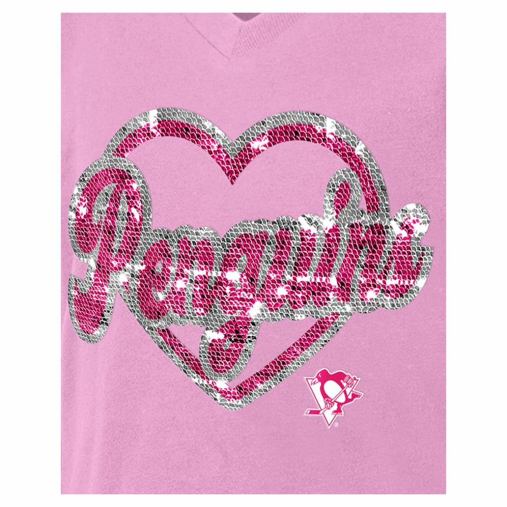 Pittsburgh Penguins New Era Girl's Youth Flip Sequin V-Neck T-Shirt -  NHL T-shirts