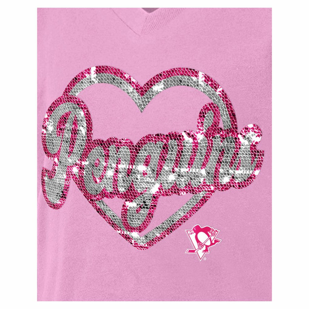 Pittsburgh Penguins New Era Girl's Youth Flip Sequin V-Neck T-Shirt -  NHL T-shirts