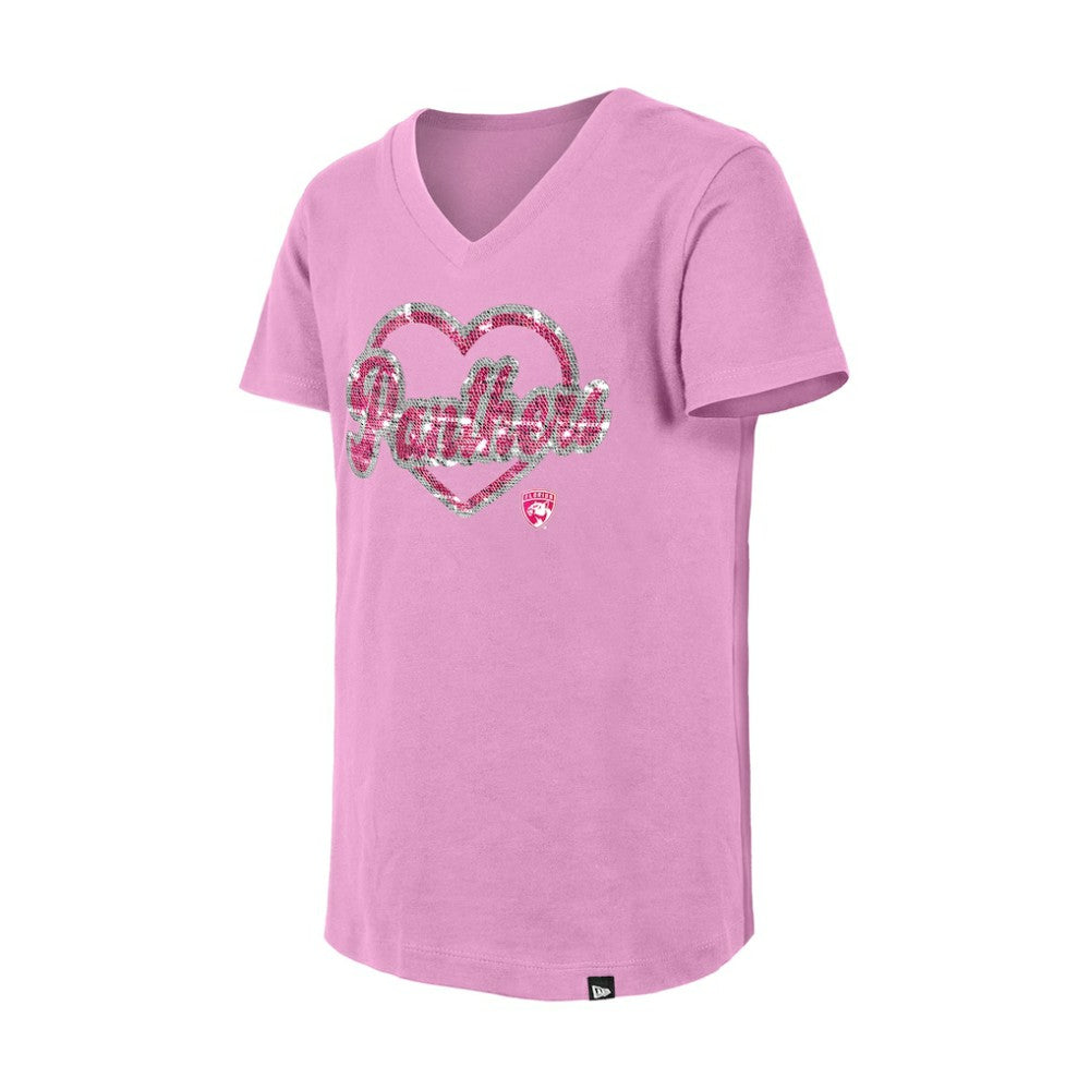 Florida Panthers New Era Girl's Youth Flip Sequin V-Neck T-Shirt -  NHL T-shirts