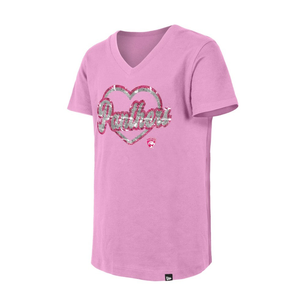 Florida Panthers New Era Girl's Youth Flip Sequin V-Neck T-Shirt -  NHL T-shirts