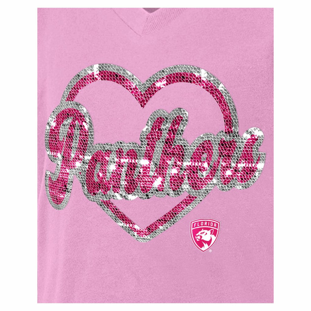 Florida Panthers New Era Girl's Youth Flip Sequin V-Neck T-Shirt -  NHL T-shirts