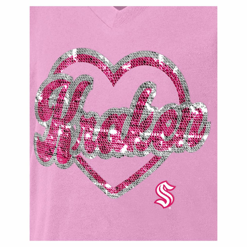 Seattle Kraken New Era Girl's Youth Flip Sequin V-Neck T-Shirt -  NHL T-shirts