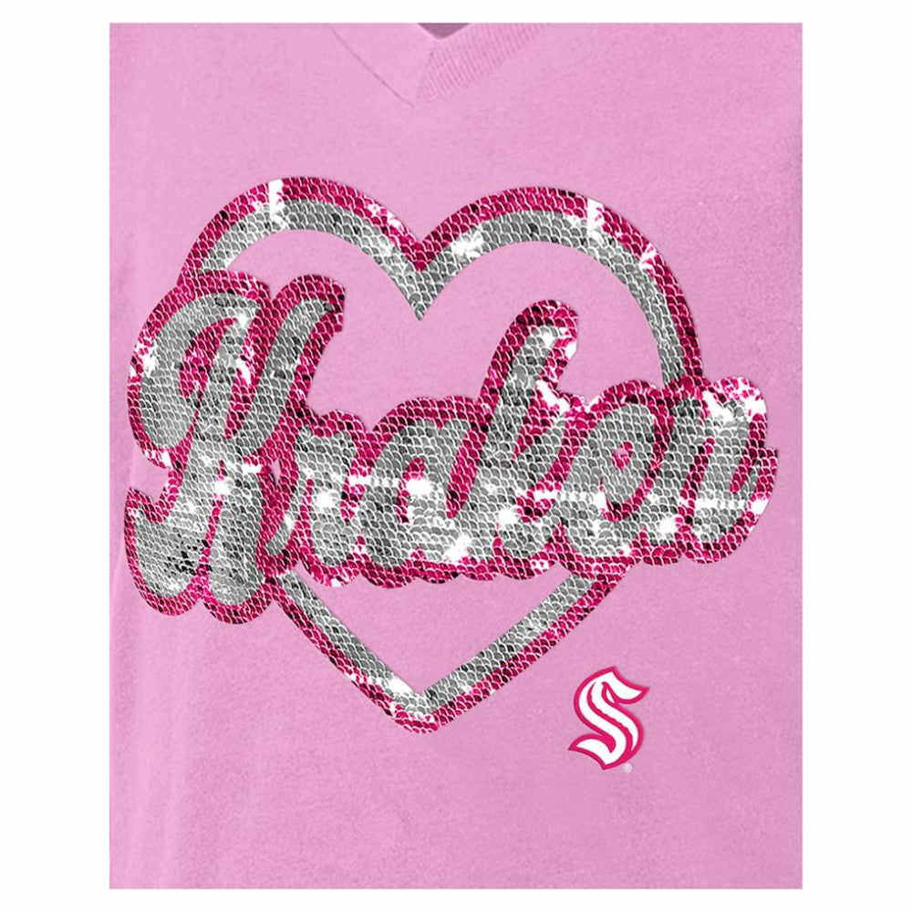 Seattle Kraken New Era Girl's Youth Flip Sequin V-Neck T-Shirt -  NHL T-shirts