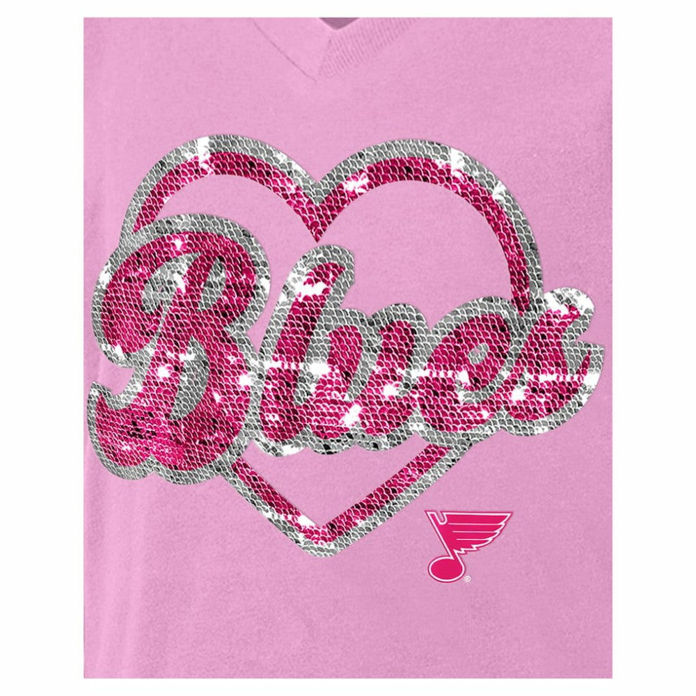 St. Louis Blues New Era Girl's Youth Flip Sequin V-Neck T-Shirt -  NHL T-shirts