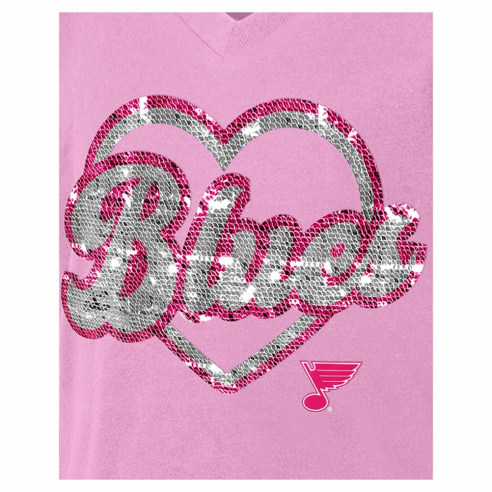 St. Louis Blues New Era Girl's Youth Flip Sequin V-Neck T-Shirt -  NHL T-shirts