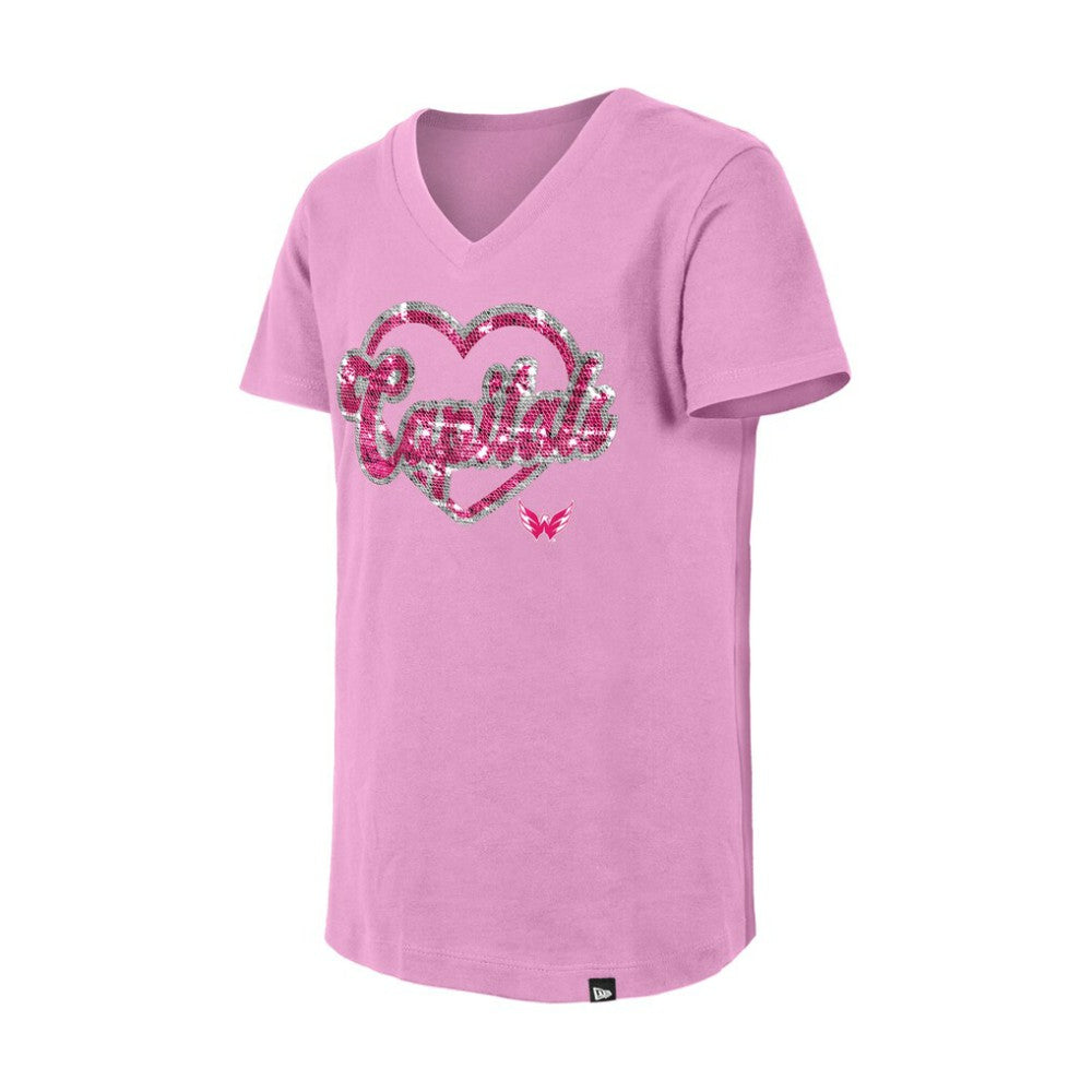 Washington Capitals New Era Girl's Youth Flip Sequin V-Neck T-Shirt -  NHL T-shirts