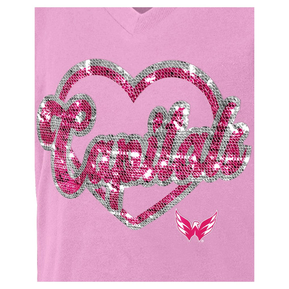 Washington Capitals New Era Girl's Youth Flip Sequin V-Neck T-Shirt -  NHL T-shirts