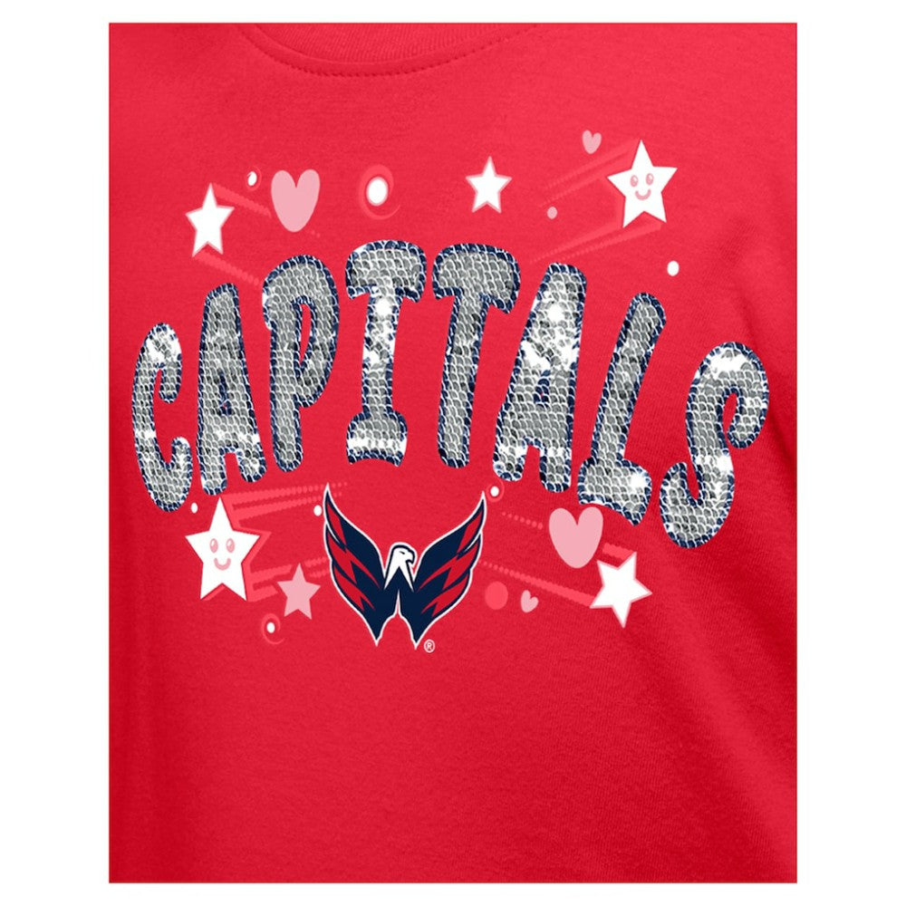 Washington Capitals New Era Girl's Youth Flip Sequin T-Shirt -  NHL T-shirts