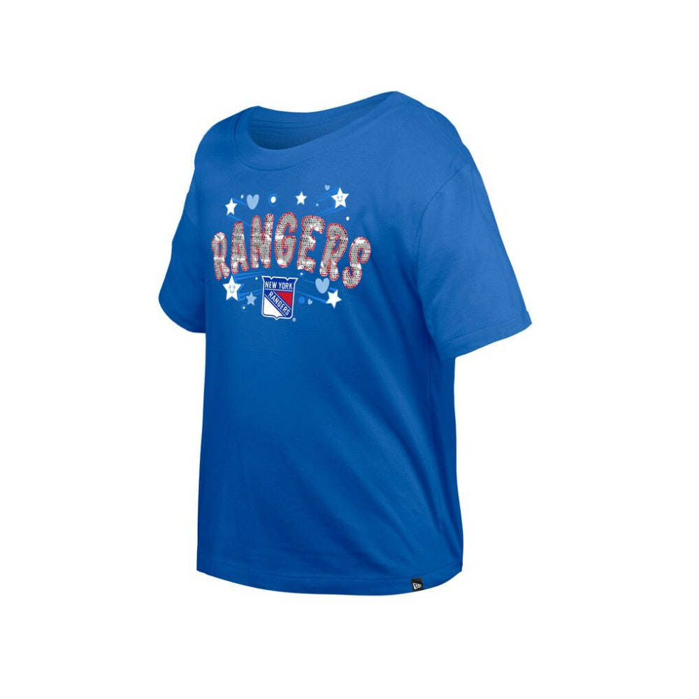New York Rangers New Era Girl's Youth Flip Sequin T-Shirt -  NHL T-shirts