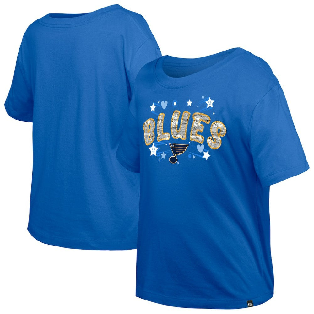 St. Louis Blues New Era Girl's Youth Flip Sequin T-Shirt -  NHL T-shirts