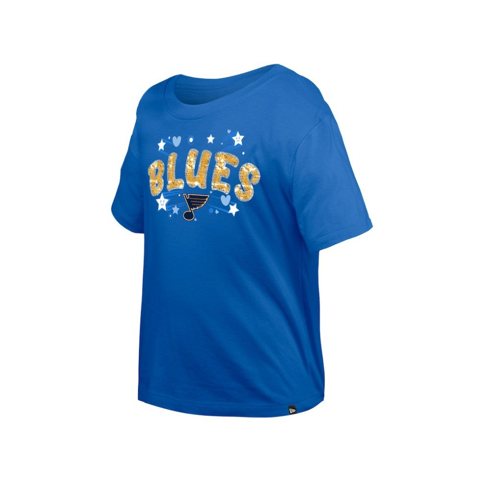 St. Louis Blues New Era Girl's Youth Flip Sequin T-Shirt -  NHL T-shirts