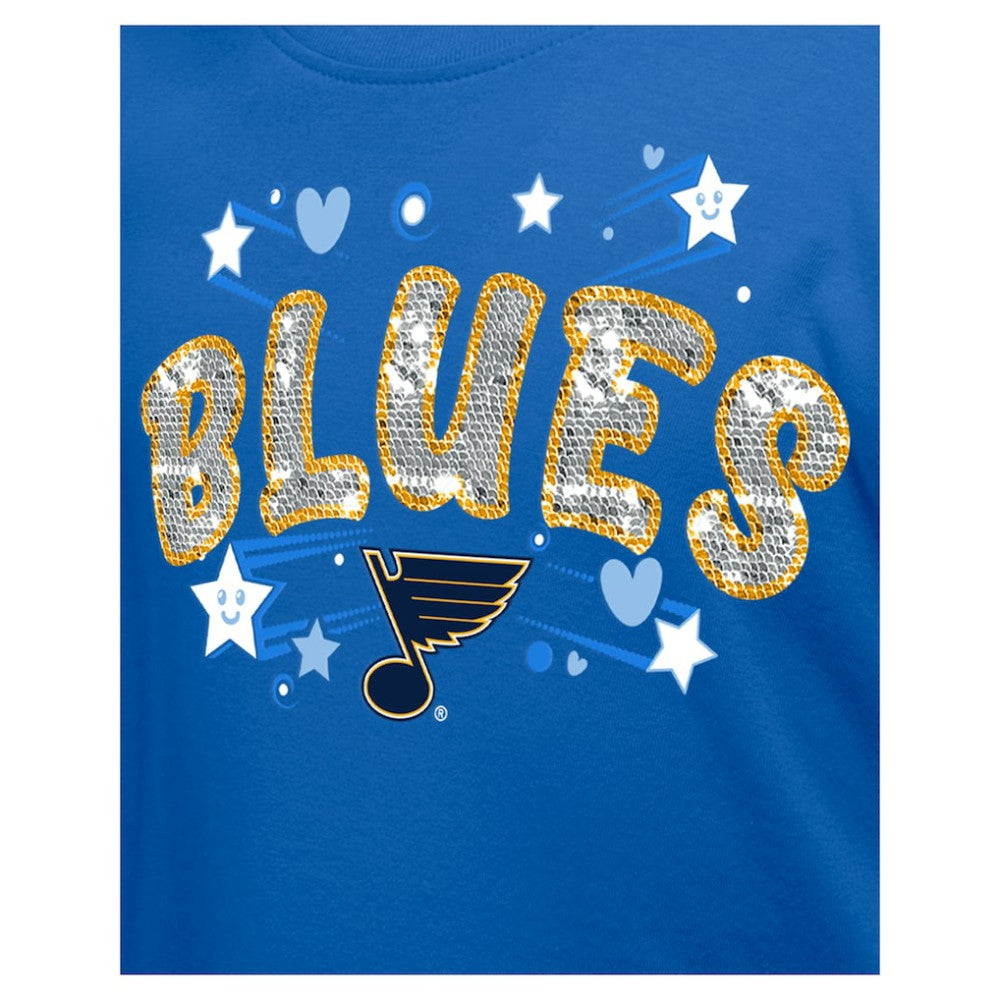 St. Louis Blues New Era Girl's Youth Flip Sequin T-Shirt -  NHL T-shirts