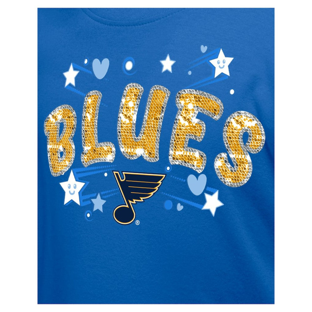 St. Louis Blues New Era Girl's Youth Flip Sequin T-Shirt -  NHL T-shirts